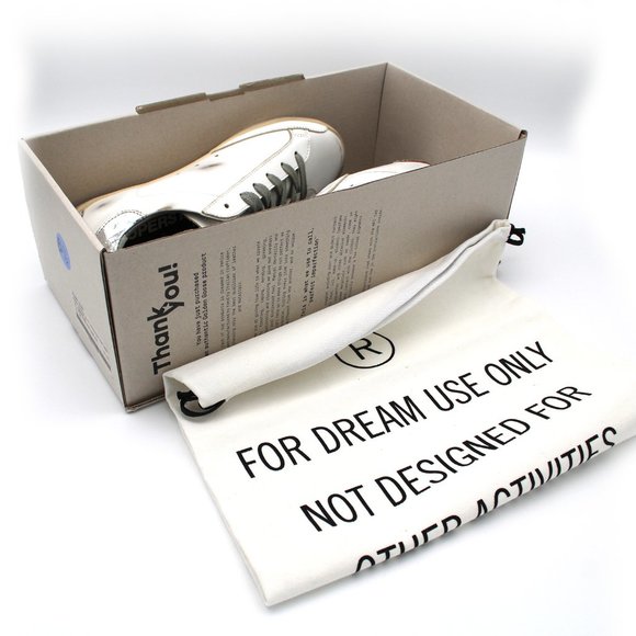 NIB Golden Goose Superstar Sneaker White Leather Grey Suede Star Silver Print 37 - Picture 7 of 7
